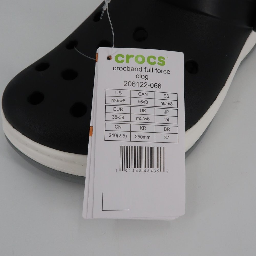 Crocs Black White Crocband Full Force Clog Size Men's 6 NWT - Picture 2 of 10